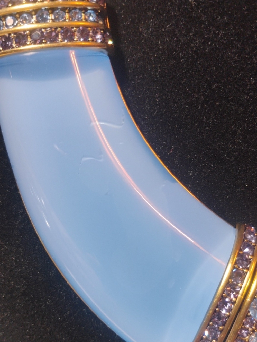 Heidi Daus Blue Resin Swarovski Crystal Necklace - Picture 7 of 7